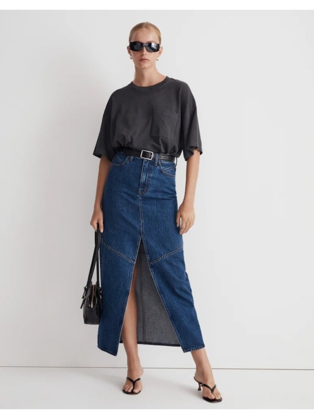 Madewell Denim Mid-Rise Maxi Skirt in Pineland Wash Size 31